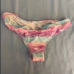 Victoria’s Secret PINK Mini Scrunch Butt Bikini Bottom Tie Dye Blue Purple S